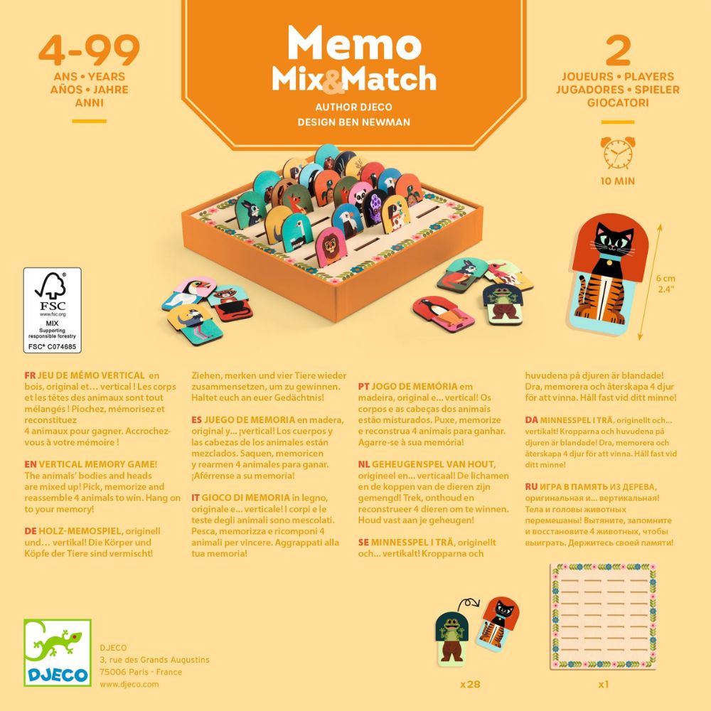 Djeco Games - Memory Mix and Match DJ00828