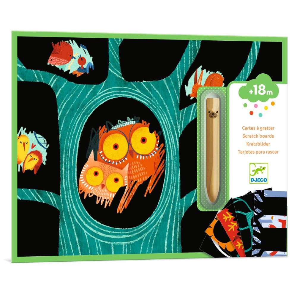 Djeco Scratch Boards for Toddlers - Learning About Animals