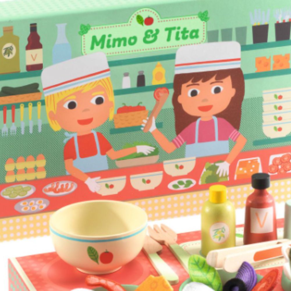 Djeco Role Play Toys - Mimo and Tita Salad Bar DJ05523
