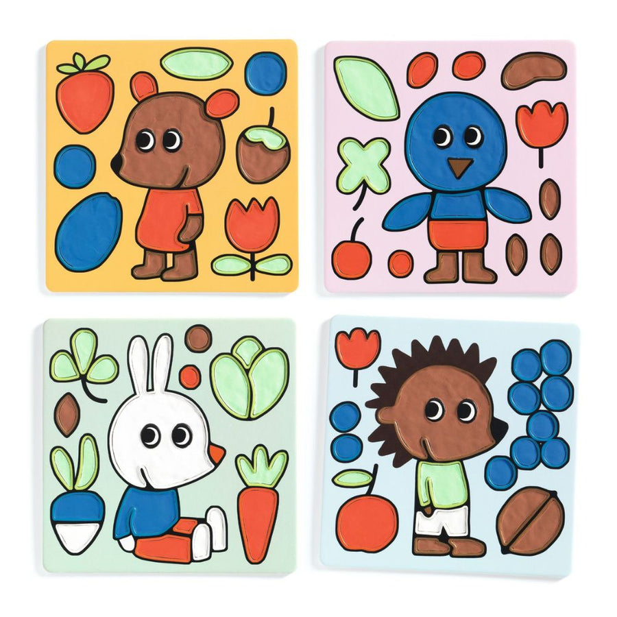 Djeco Modelling Clay Pictures - Naughty Garden Friends DJ00959
