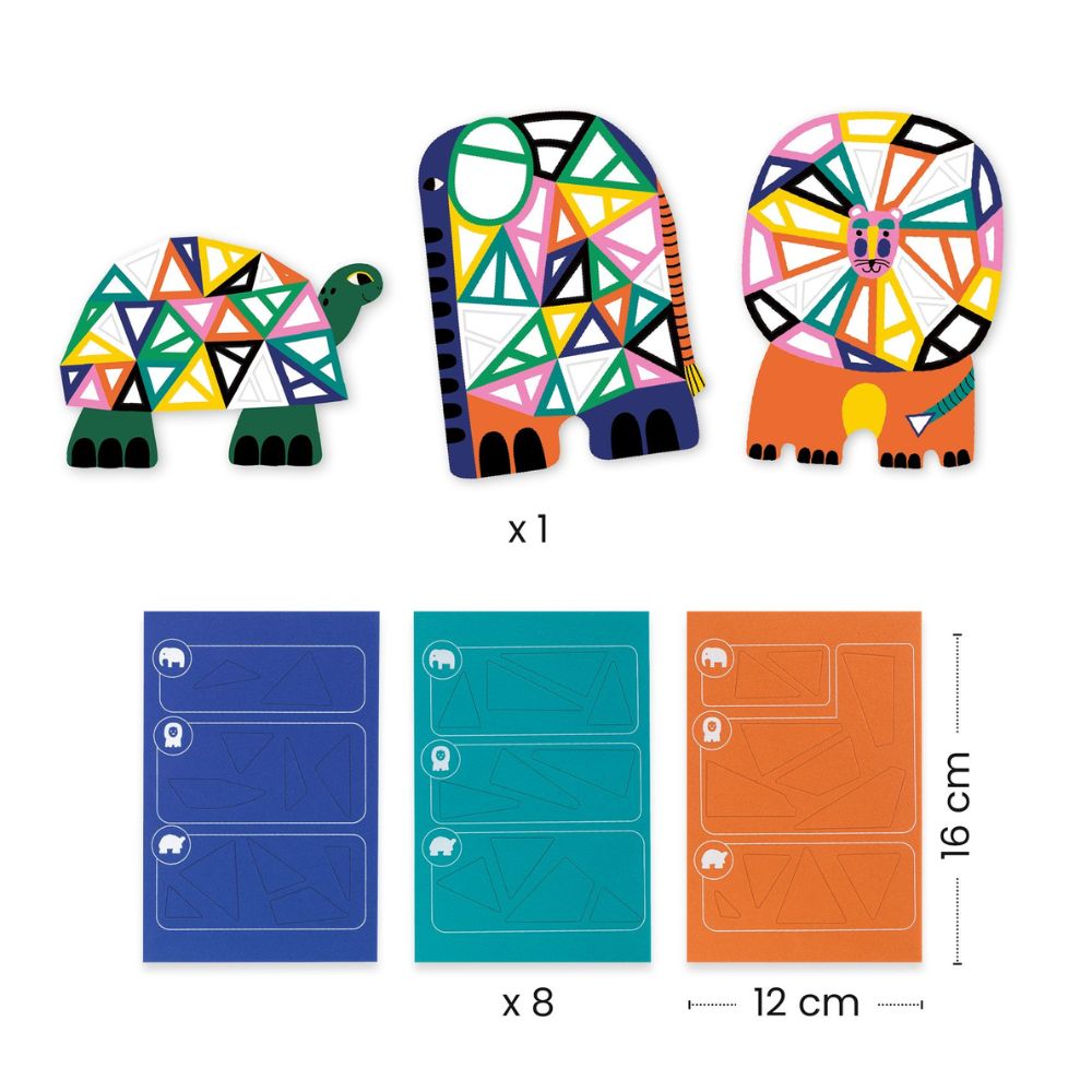 Djeco Mosaic Stickers Craft Set - African Animals