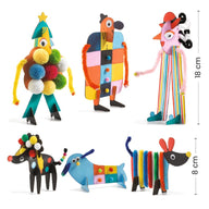Djeco Multi Activity Kit - Creative Punch Out Boxes - 6 Big Buddies & Doggies DJ00956