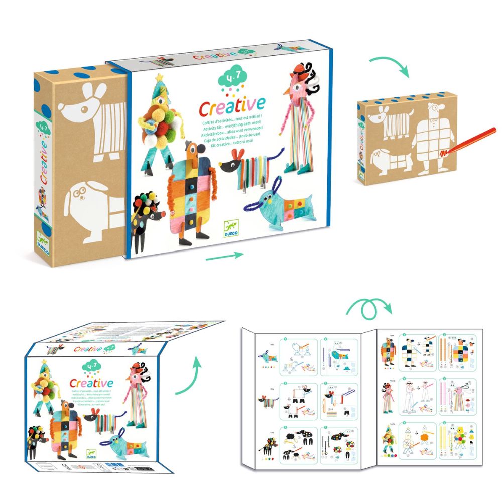 Djeco Multi Activity Kit - Creative Punch Out Boxes -  DJ00956