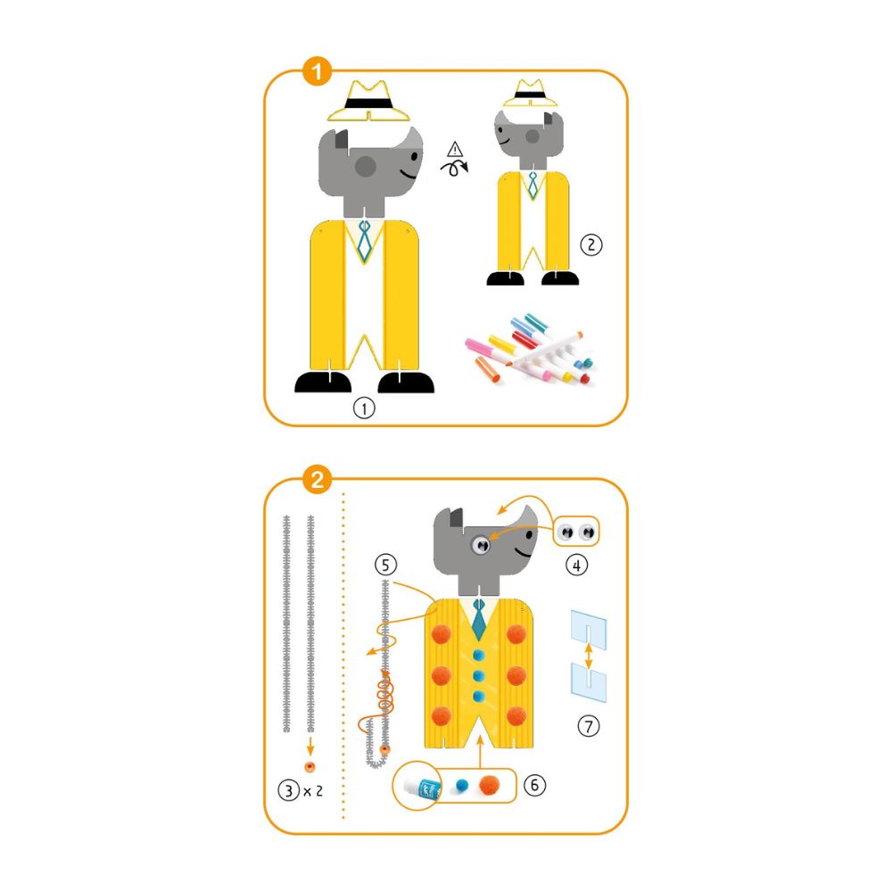 Djeco Multi Activity Kit - Creative Punch Out Boxes - 6 Savanna DJ00957