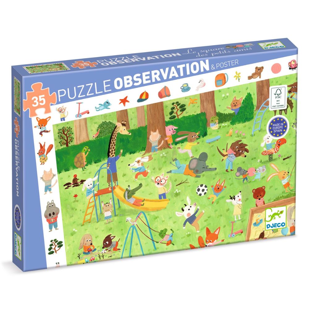 Djeco Observation Childrens Jigsaw Puzzle, Little Friends Garden