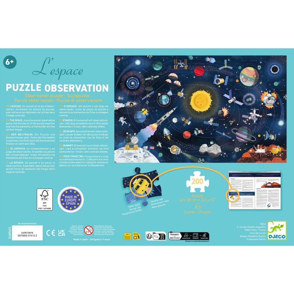 Djeco Observation Puzzle - Astronaut On The Moon DJ07413