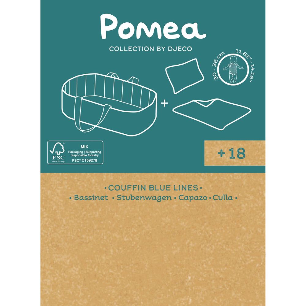 Djeco Pomea Bassinet - Blue Lines