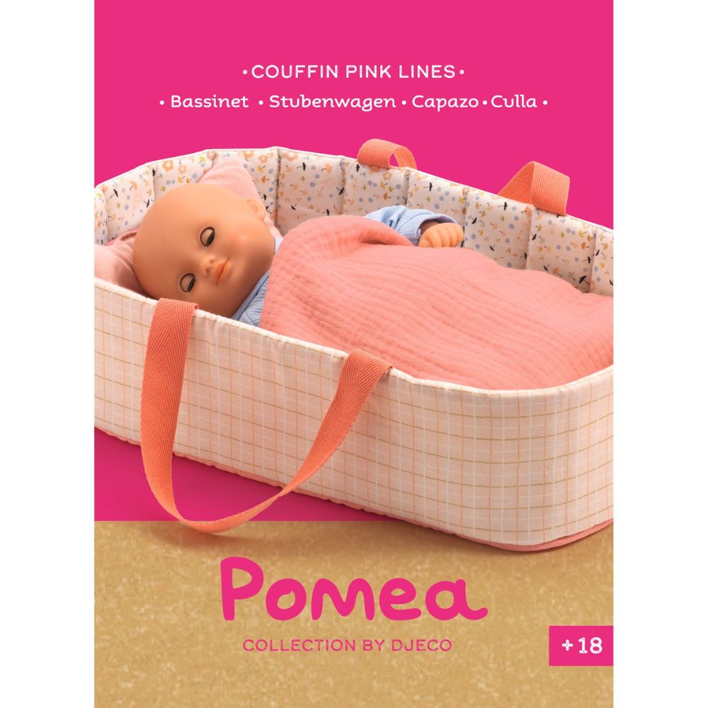 Djeco Pomea Bassinet - Pink Lines