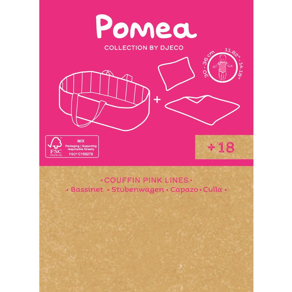 Djeco Pomea Bassinet - Pink Lines