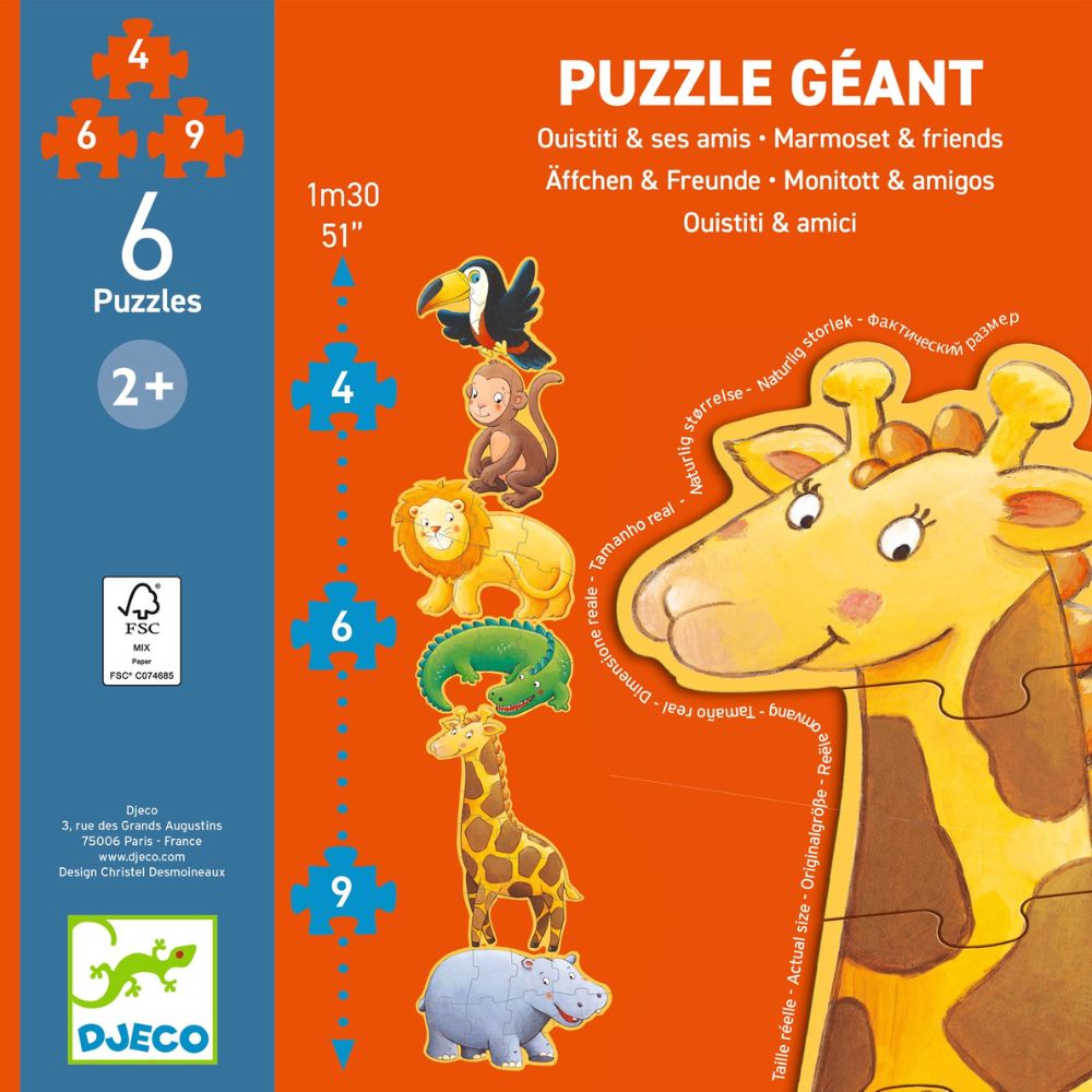 Djeco Progressive Puzzles - Marmoset and Friends DJ07114
