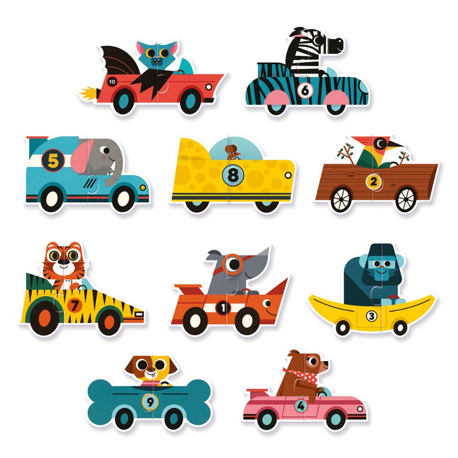 Djeco Puzzle Duo-Trio Racing Cars DJ08148
