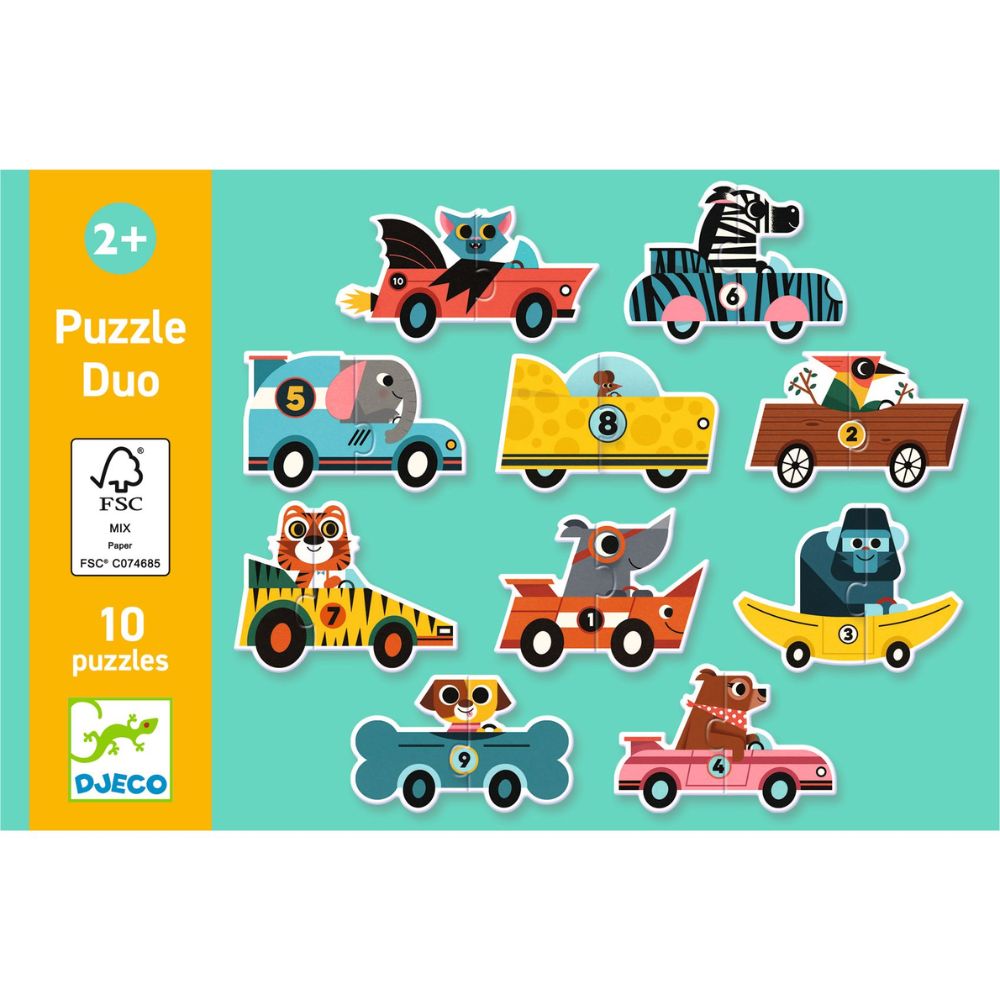 Djeco Puzzle Duo-Trio Racing Cars DJ08148