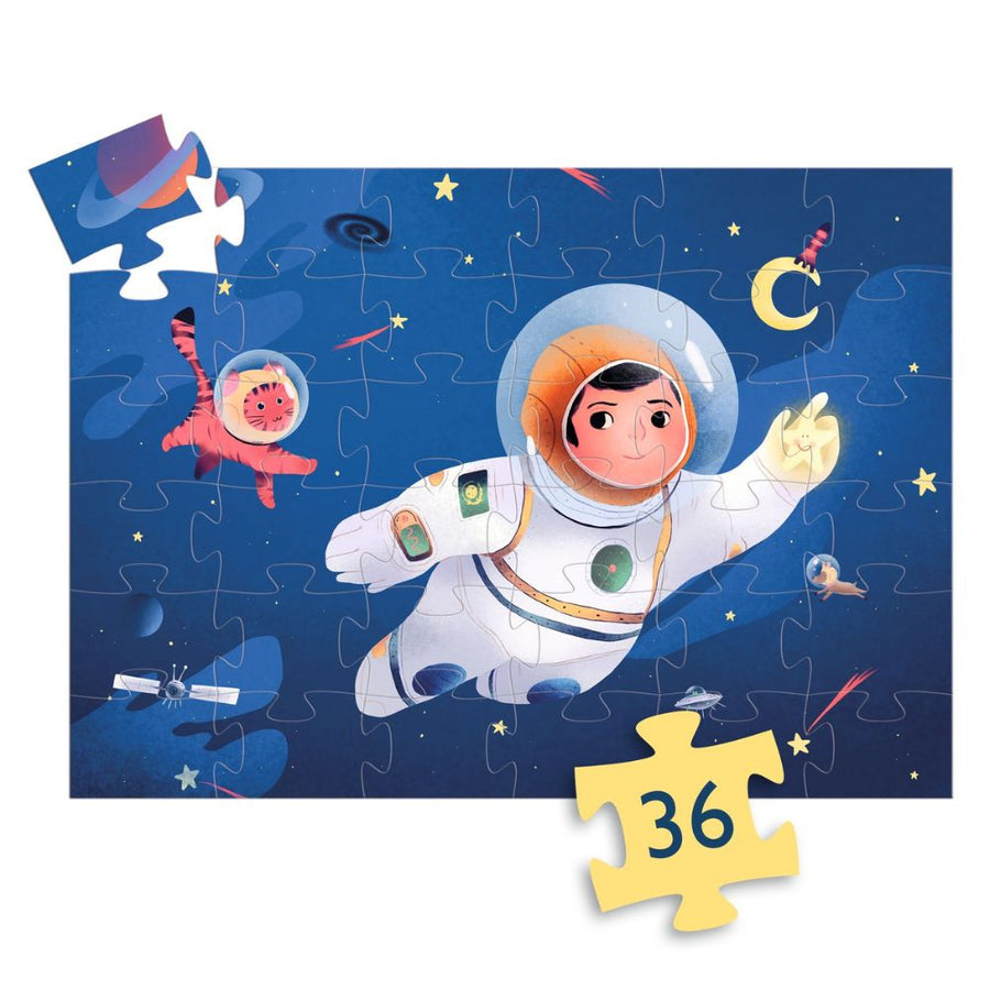Djeco Silhouette Puzzle - Astronaut On The Moon DJ07301