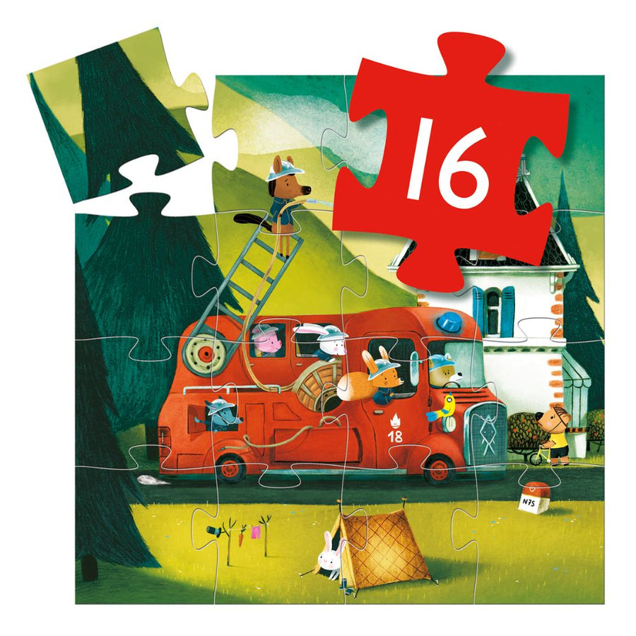 Djeco Silhouette Puzzle - The Fire Truck 