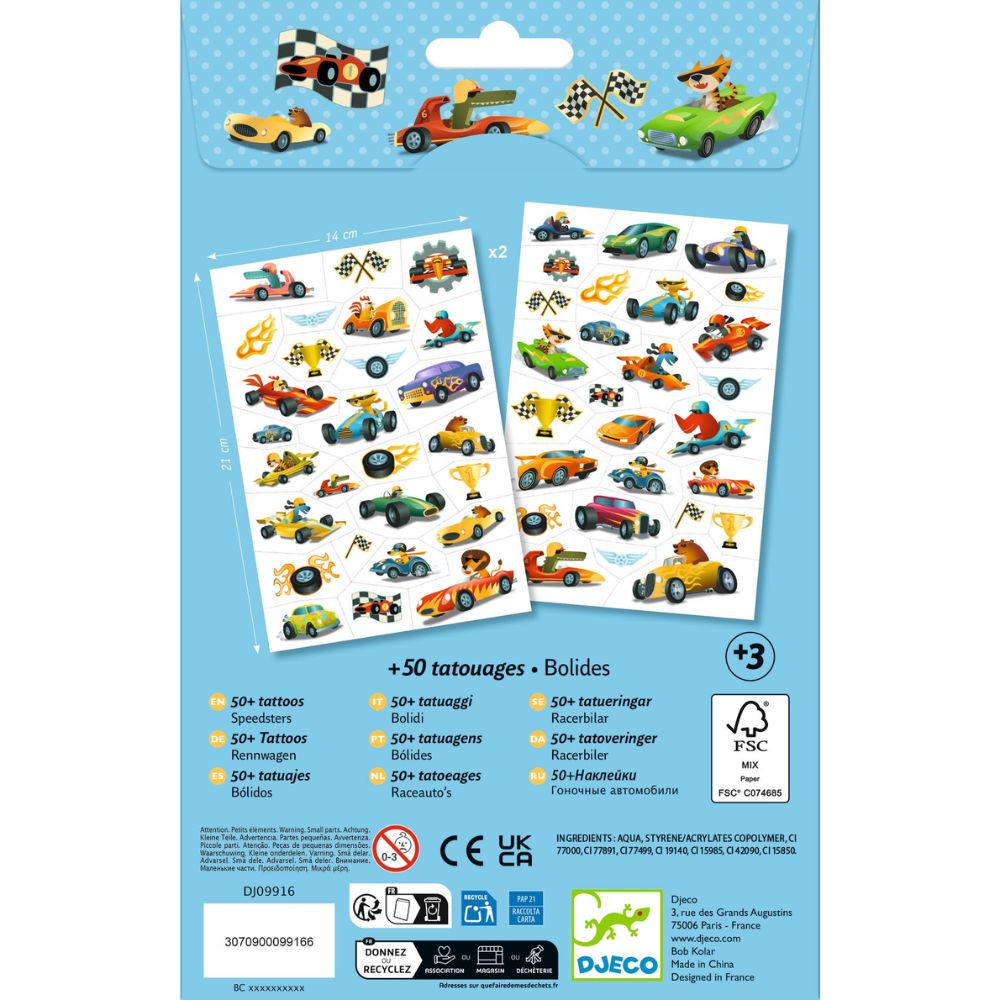 Djeco Tattoos - Speedsters DJ09916