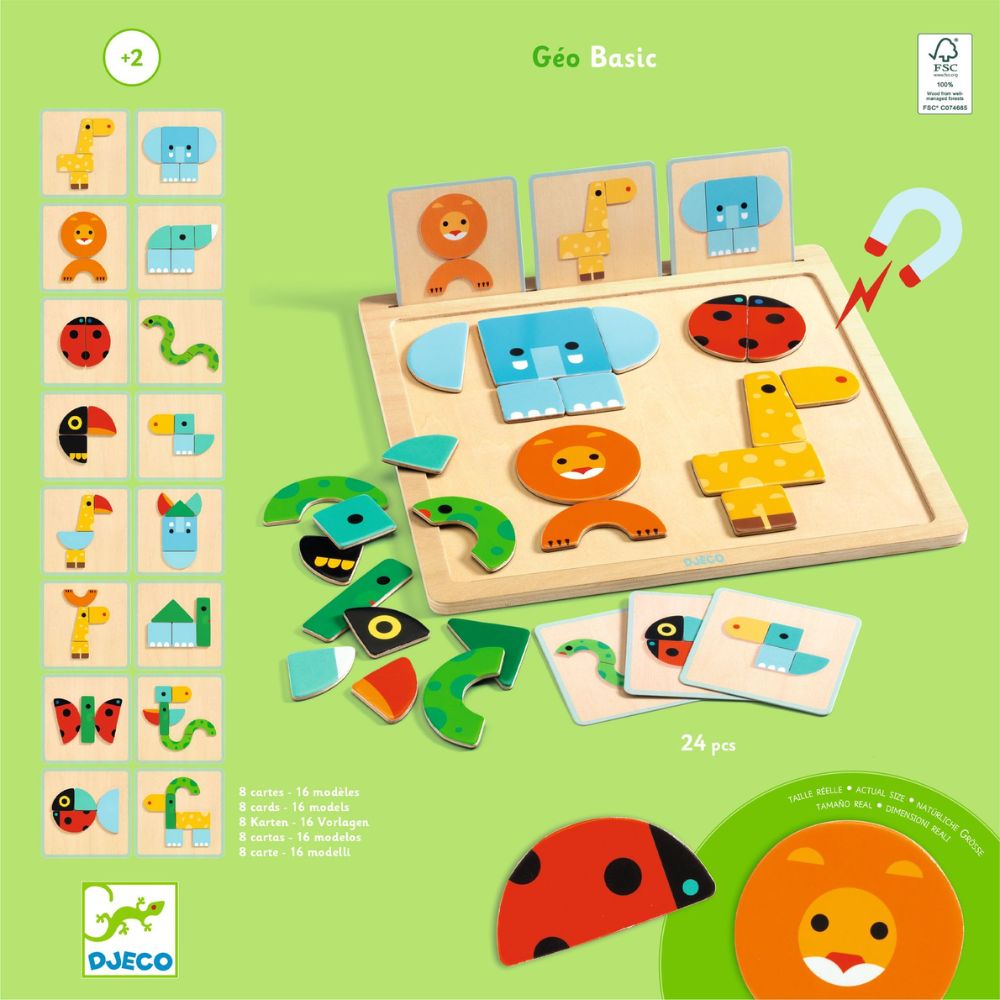 Djeco Wooden Magnetics- GeoBasic DJ06210