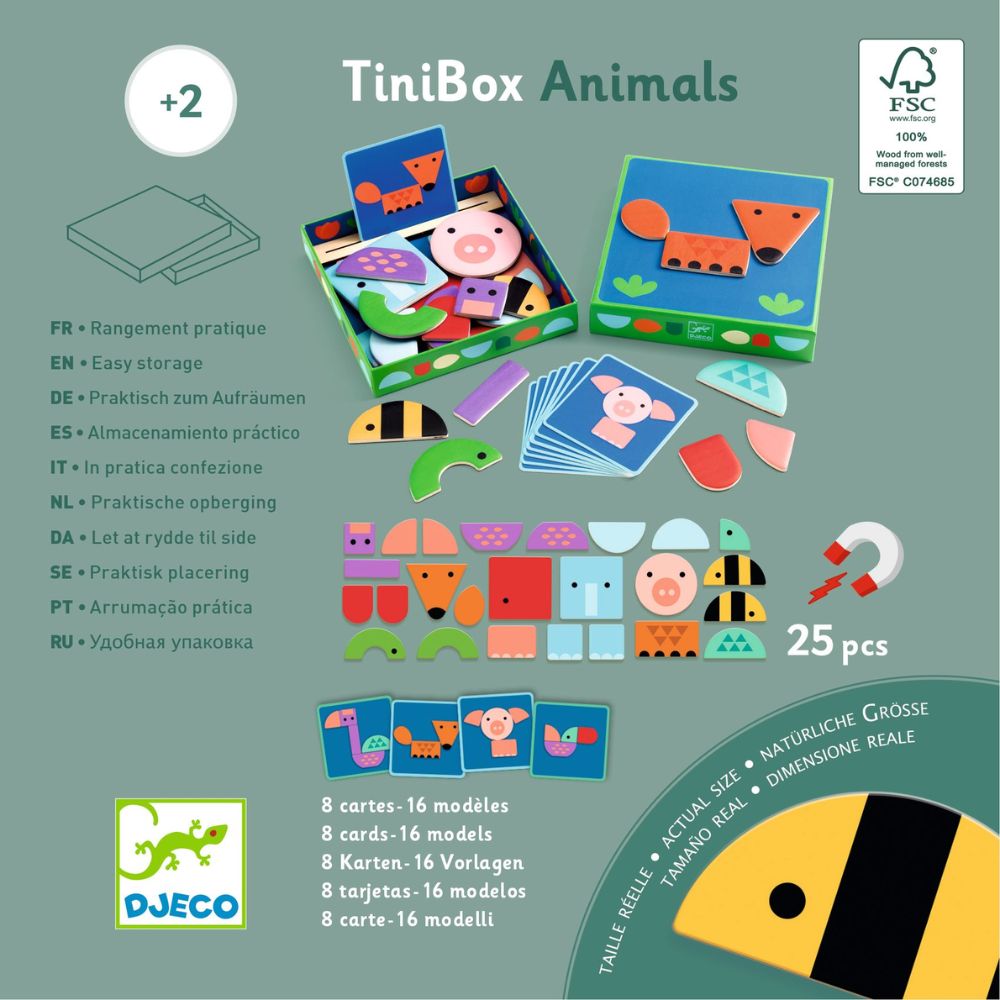 Djeco Wooden Magnetics - TiniBox Animals DJ03141