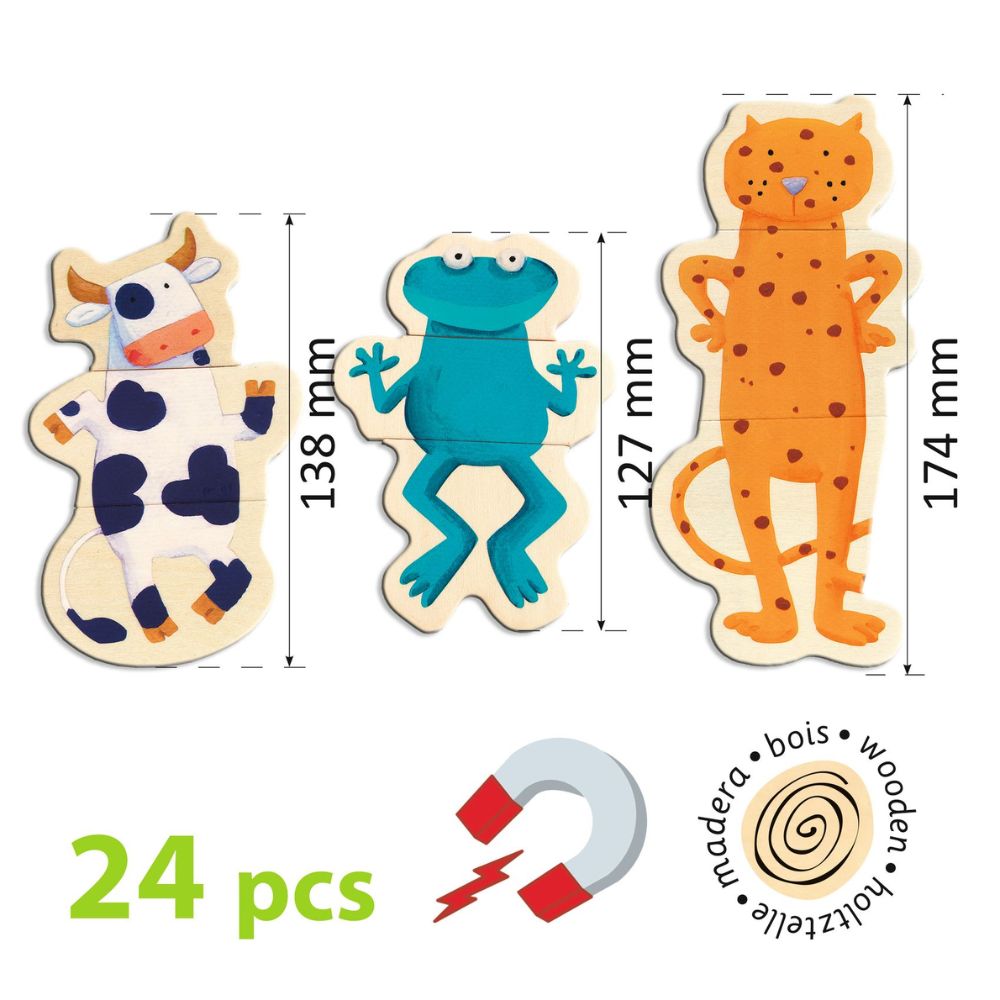 Djeco Wooden Magnetics Animals - Crazy DJ03111