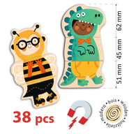 Djeco Wooden Magnetics Animals - Fancy-Up DJ03128