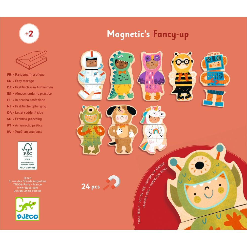 Djeco Wooden Magnetics Animals - Fancy-Up DJ03128
