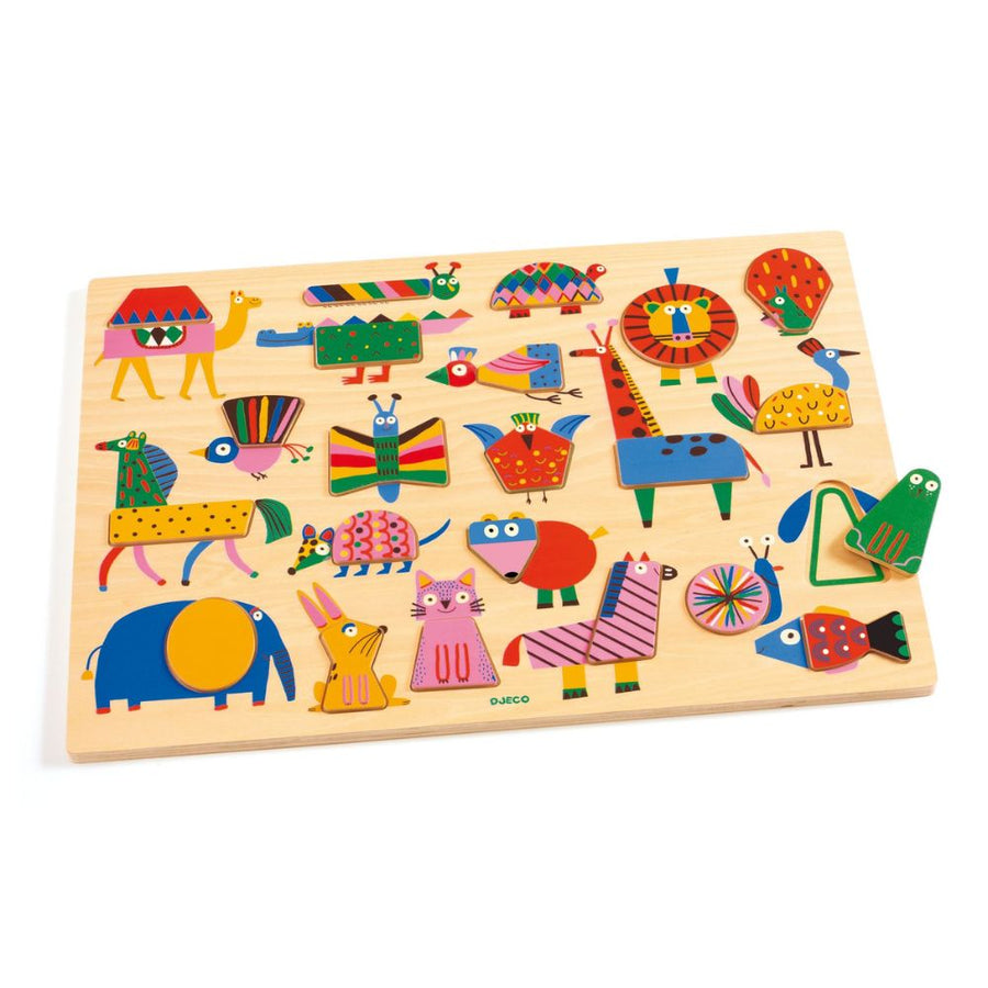 Djeco Wooden Puzzles - Puzzlo Geo DJ01836