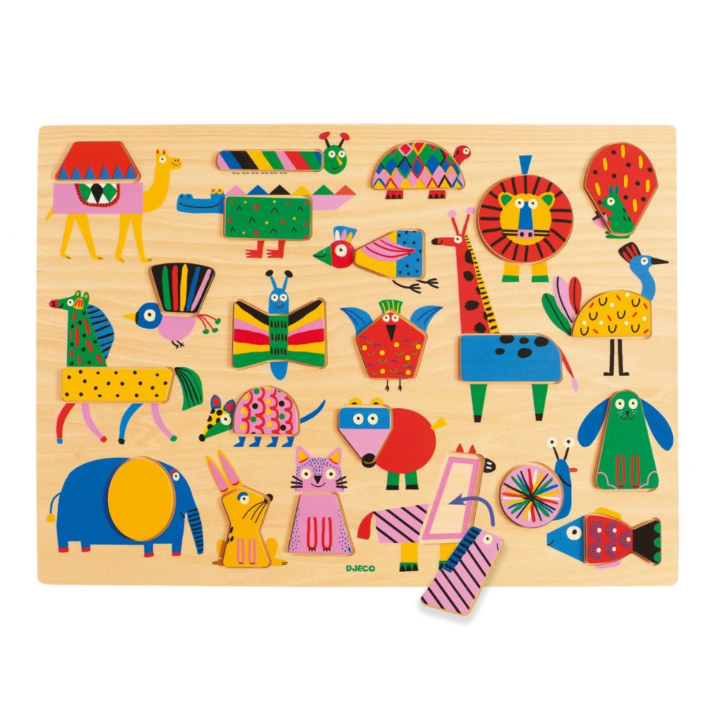 Djeco Wooden Puzzles - Puzzlo Geo DJ01836