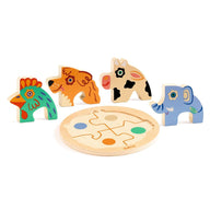 Djeco Wooden Puzzles - Round Dog DJ01105