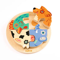 Djeco Wooden Puzzles - Round Dog DJ01105
