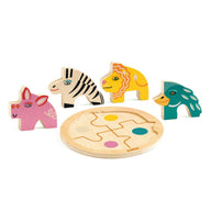Djeco Wooden Puzzles - Round Lion DJ01107