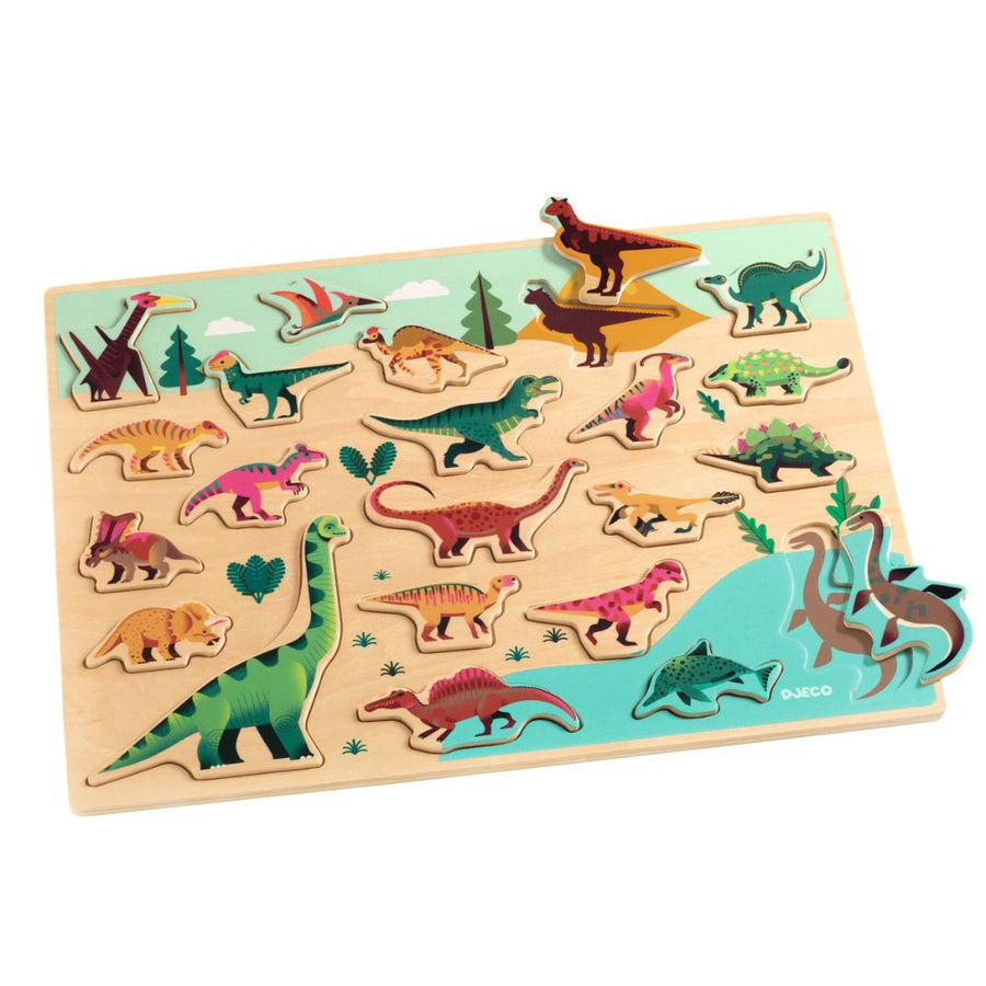 Djeco Wooden Puzzles - Puzzlo Dino DJ01832