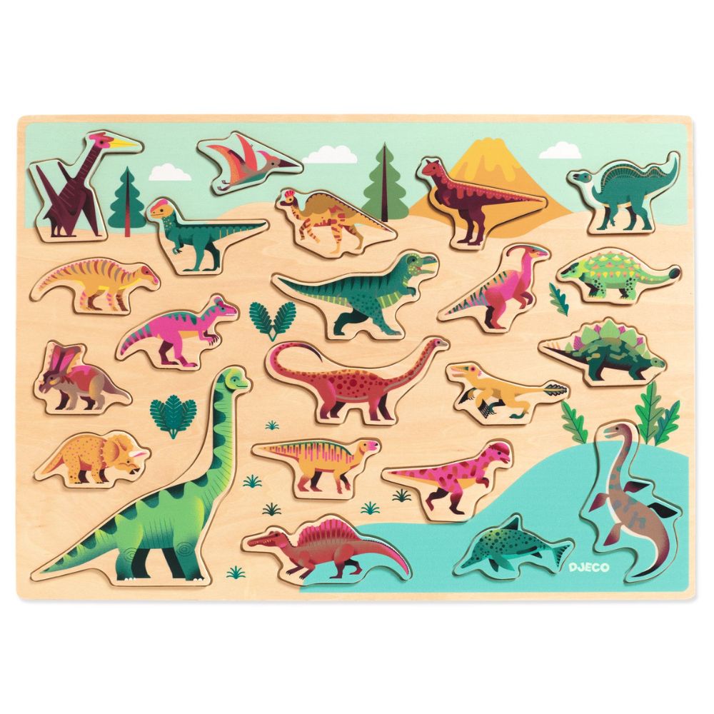 Djeco Wooden Puzzles - Puzzlo Dino DJ01832