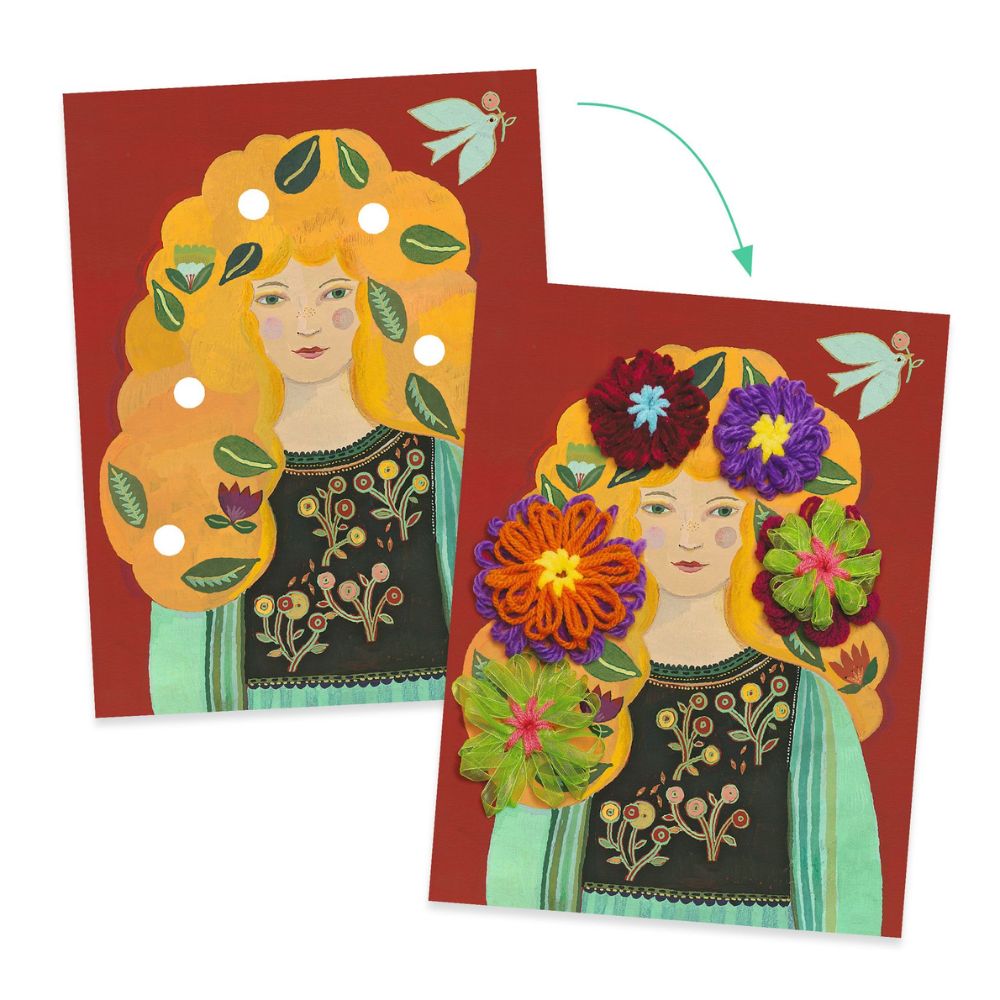 Djeco Workshops - Flower Weaving A Hemisphere in your hair DJ09354