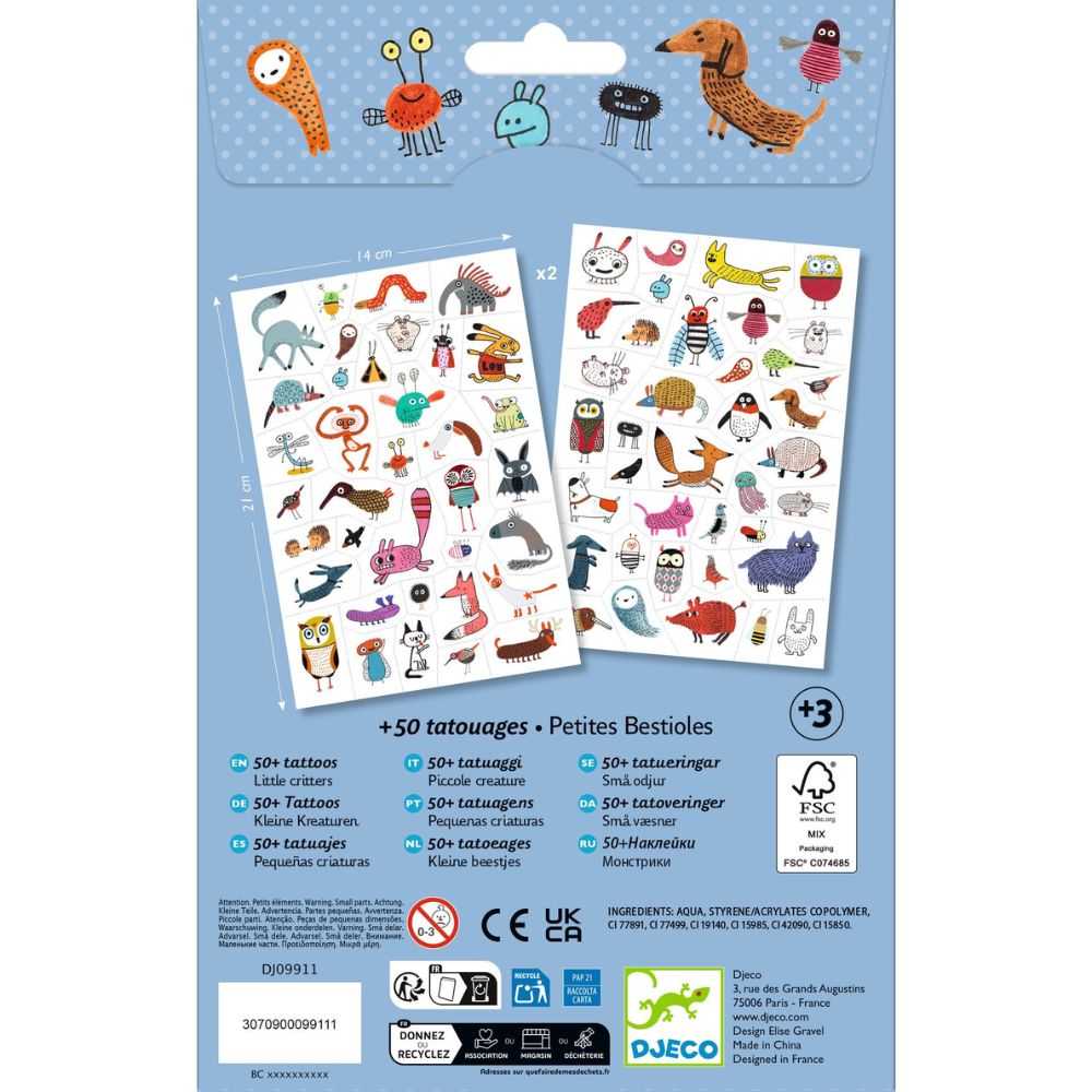 Djeco Tattoos - Little Critters Kids Tattoos
