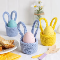 Easy Crochet Kit - Make Trio Of Easter Bunny Egg Cups