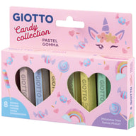 Giotto Pastel Gomma Candy Collection 8 Piece Eraser Set