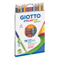 Giotto Stilnovo Bicolor Pencils – 18 Double-Ended Colouring Pencils (36 Colours)