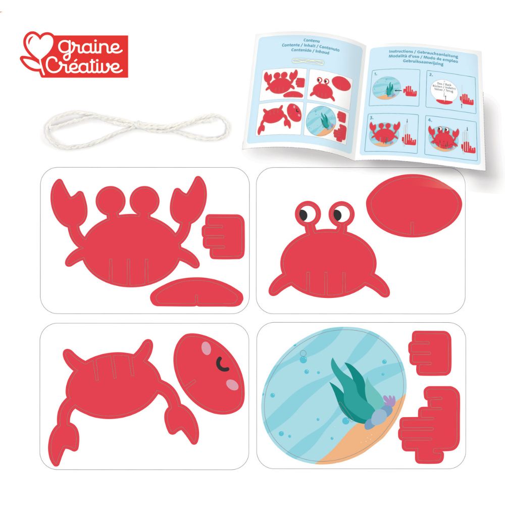 Graine Creative 3D Wooden Hanging Decoration To Make - Crab