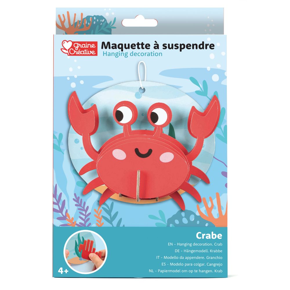 Graine Creative 3D Wooden Hanging Decoration To Make - Crab