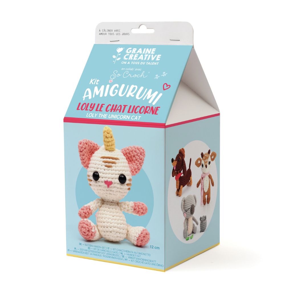  Amigurumi Crochet Unicorn Cat - Graine Creative