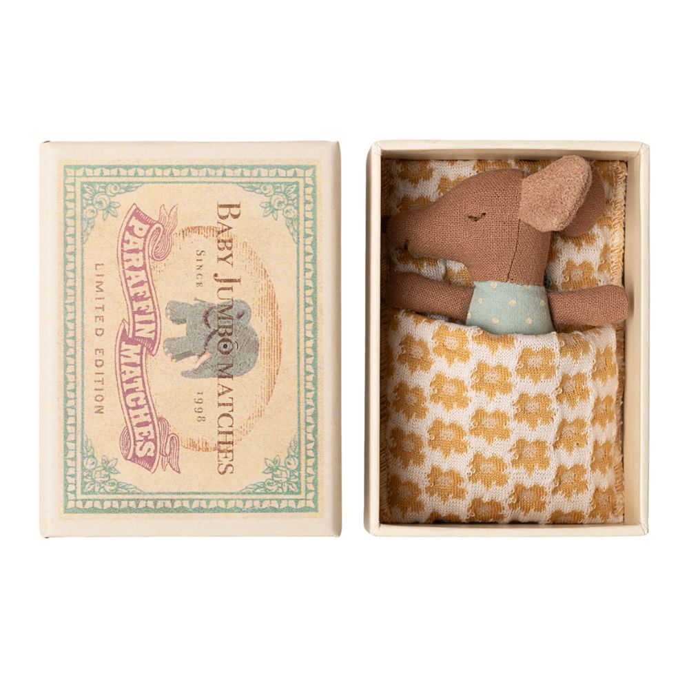 Maileg Baby Mouse Sleepy Wakey In Box - Boy 17-5001-00