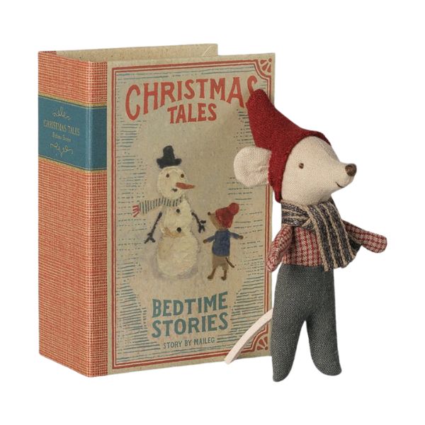 Maileg Christmas Mouse, Baby in Book