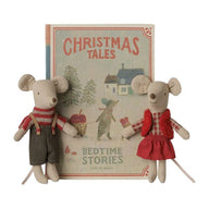 Maileg Christmas Twin Mice, Little Sister and Brother in Book