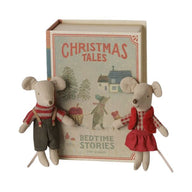 Maileg Christmas Twin Mice, Little Sister and Brother in Book