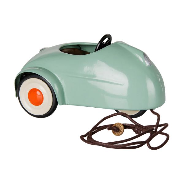 Maileg Car, Mouse in Light Mint vintage metal toy car with pull string for Little Brother, Little Sister, Big Brother, Big Sister and Mum and Dad mice.