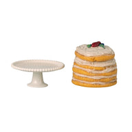 Maileg Party Cake and Cake Stand, Mouse