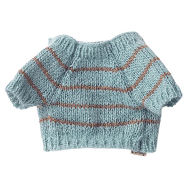 Maileg Pet Supply, Small Knitted Sweater - Dusty Blue