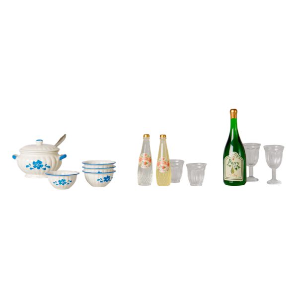 Maileg Soup Set Mouse 13-piece miniature dining set