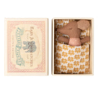 Maileg Baby Girl Mouse, Sleepy/Wakey In A Matchbox