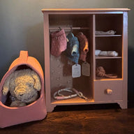 Maileg Mouse Wardrobe - Dark Powder  with Maileg Puppy