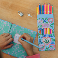 Eeboo Hearts & Birds 12 Fluorescent Pencils